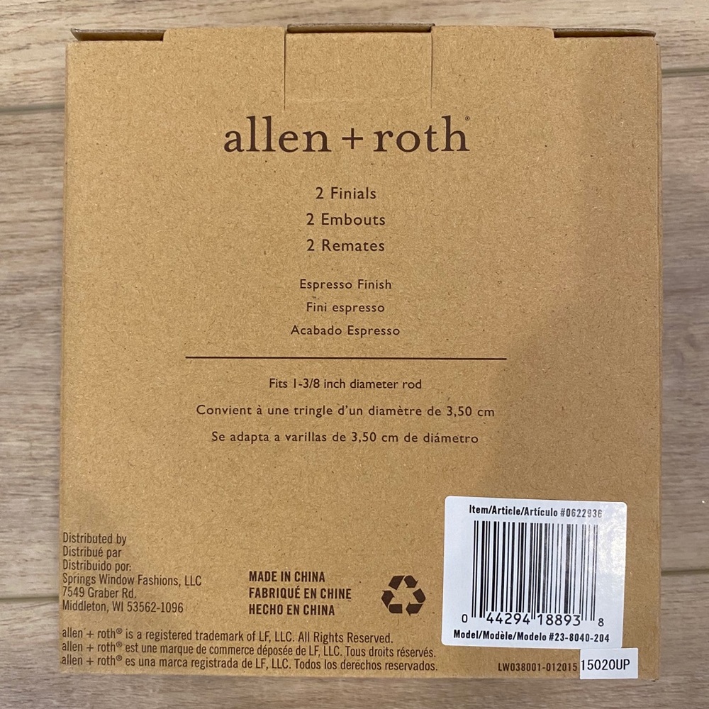 Allen & Roth closet rod finials - Picture 3 of 4